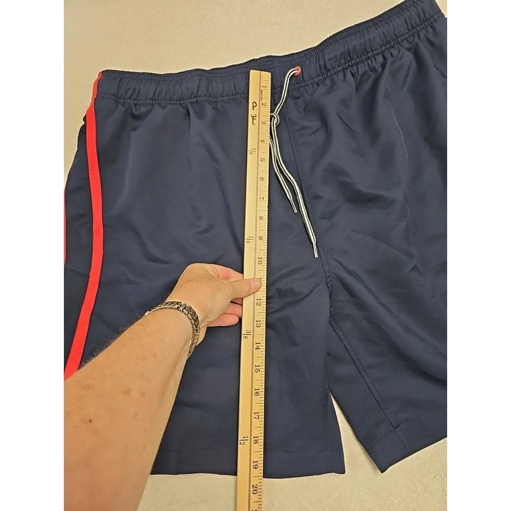 Speedo Men's XXL Lined Swim‎ Shorts-Trunks Navy- Red Polyester